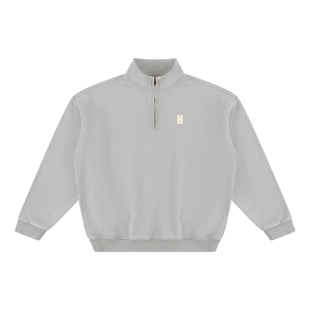 The Alpine Start Quarter Zip - vintage washed fleece with stand collar and Headwinds H at the left chest