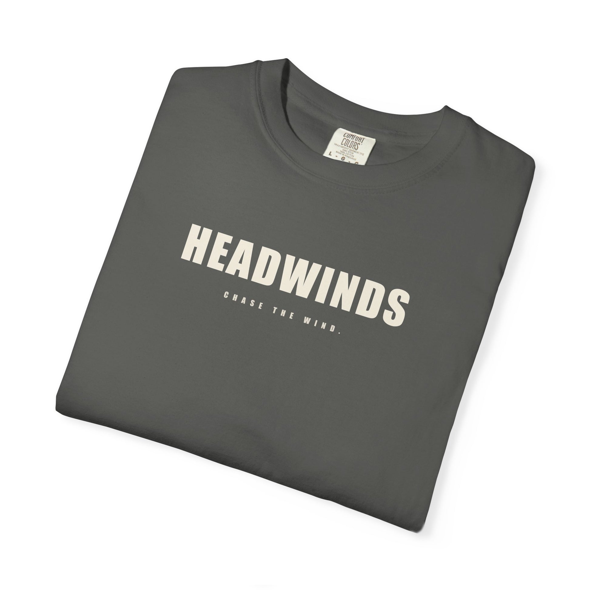 The Definition Tee — garment-dyed cotton tee with the HEADWINDS dictionary definition back print