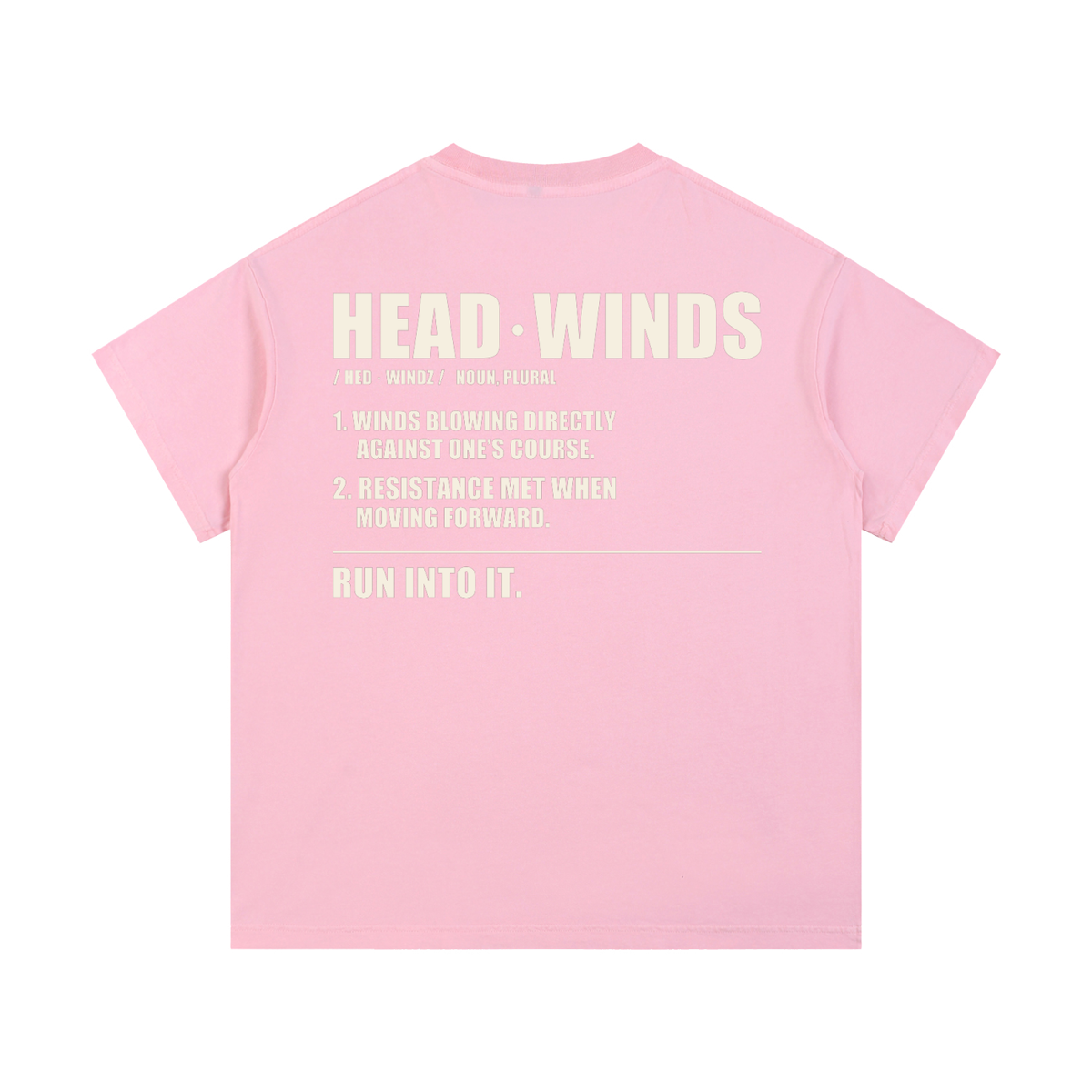 The Definition Tee - vintage washed cotton with the HEAD WINDS definition print across the back