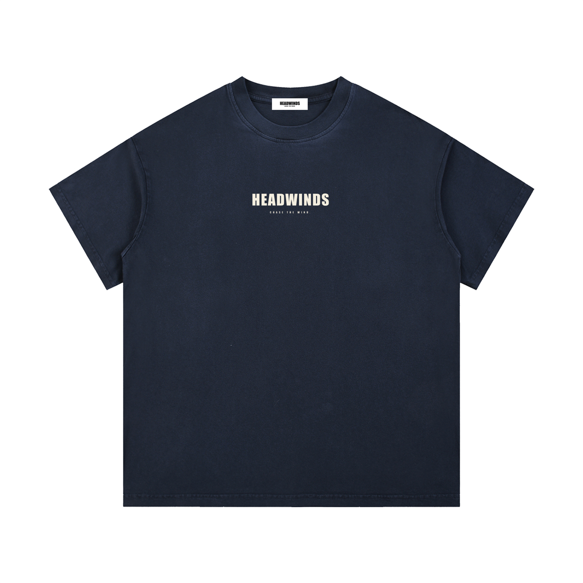 The Broken In Tee - vintage washed cotton t-shirt with cream HEADWINDS lockup and woven collar label