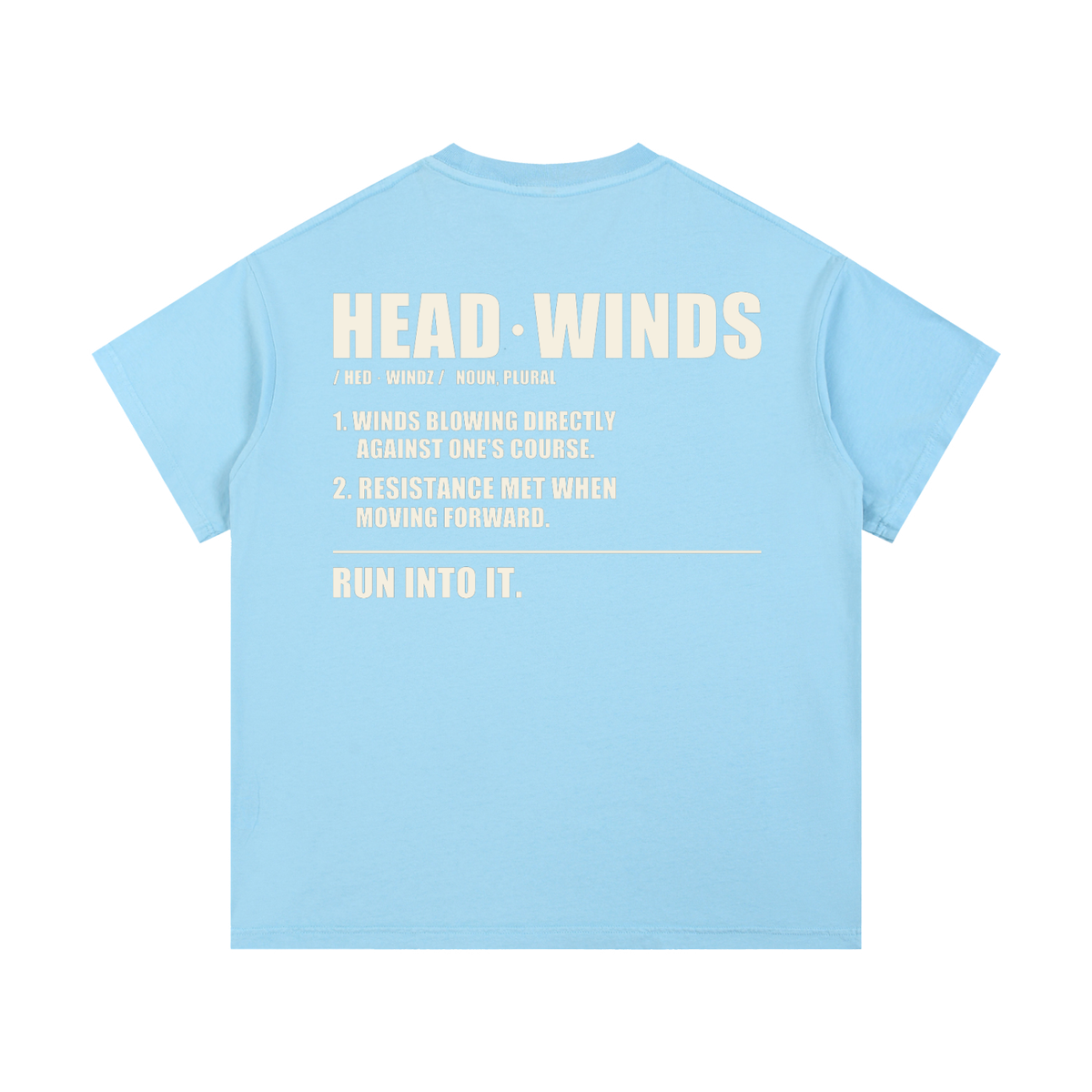 The Definition Tee - vintage washed cotton with the HEAD WINDS definition print across the back
