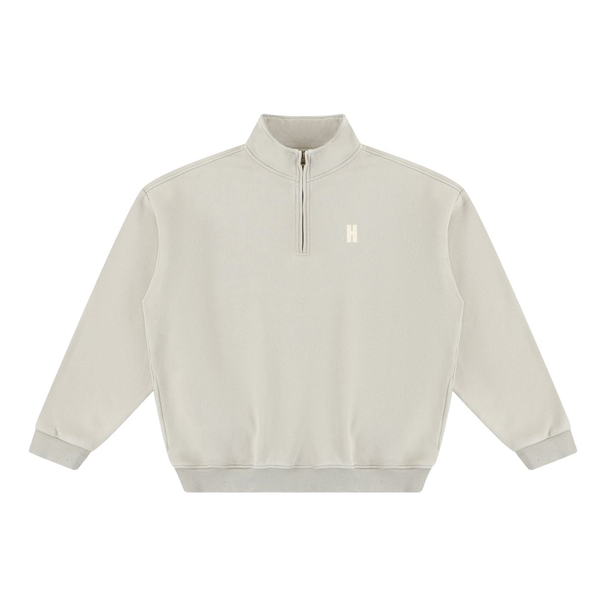 The Alpine Start Quarter Zip - vintage washed fleece with stand collar and Headwinds H at the left chest