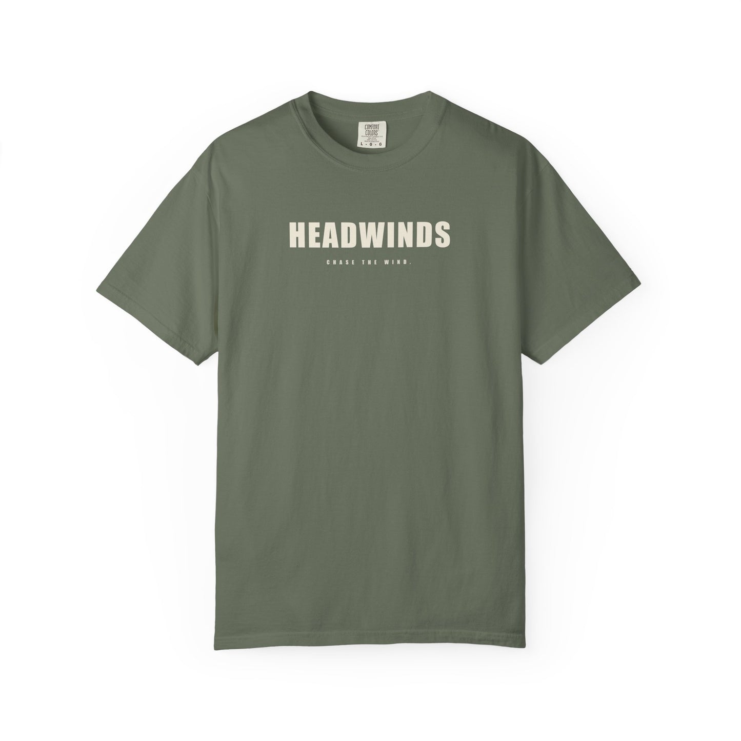 The Definition Tee — garment-dyed cotton tee with the HEADWINDS dictionary definition back print