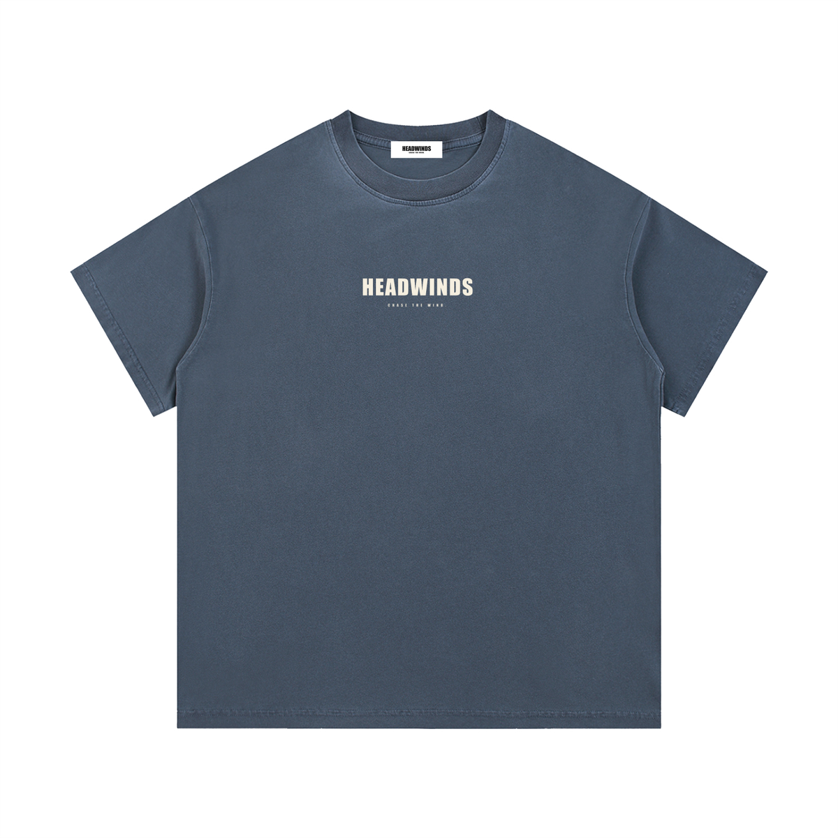The Broken In Tee - vintage washed cotton t-shirt with cream HEADWINDS lockup and woven collar label