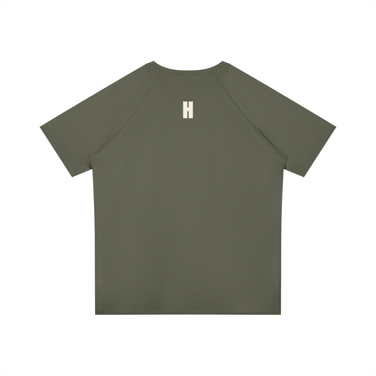 The Interval Tee - performance running t-shirt with raglan sleeves and cream HEADWINDS lockup