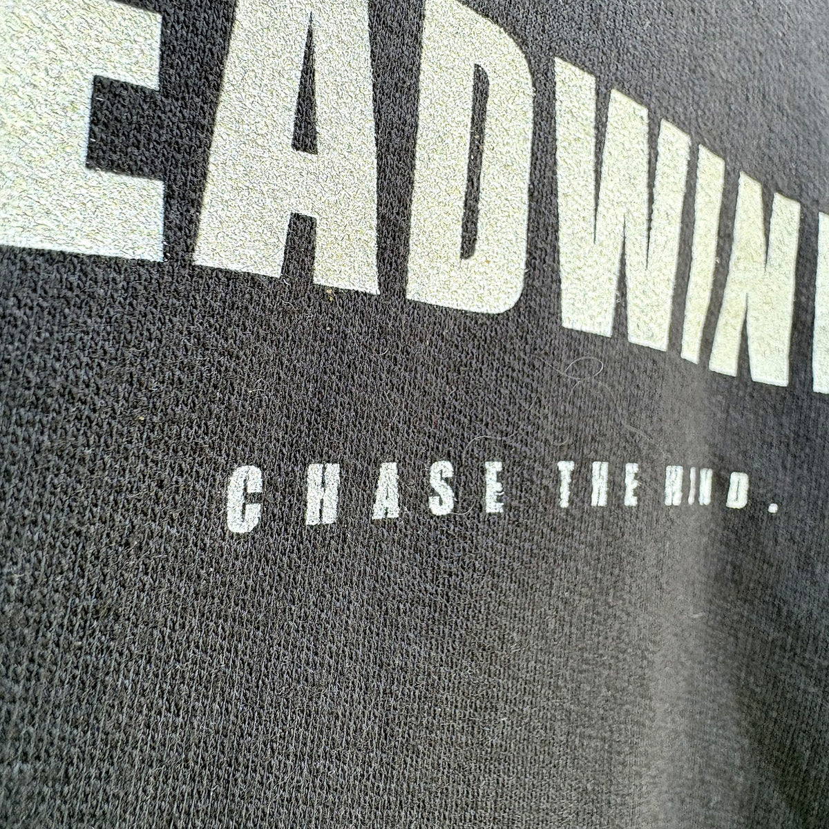 The Aid Station Crew in Pepper - front print detail on garment-dyed cotton