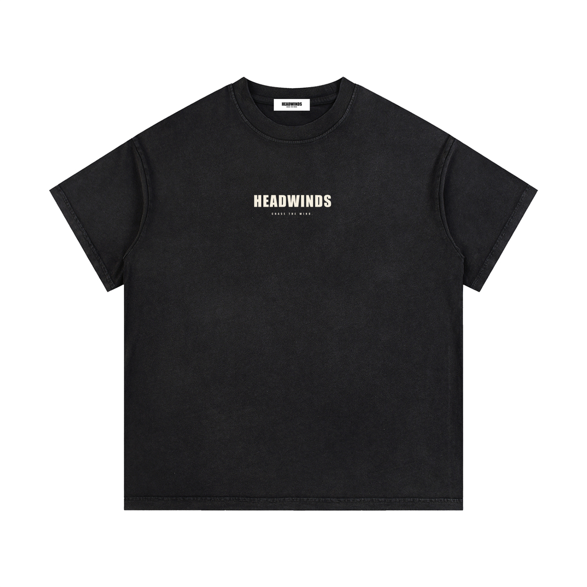 The Broken In Tee - vintage washed cotton t-shirt with cream HEADWINDS lockup and woven collar label
